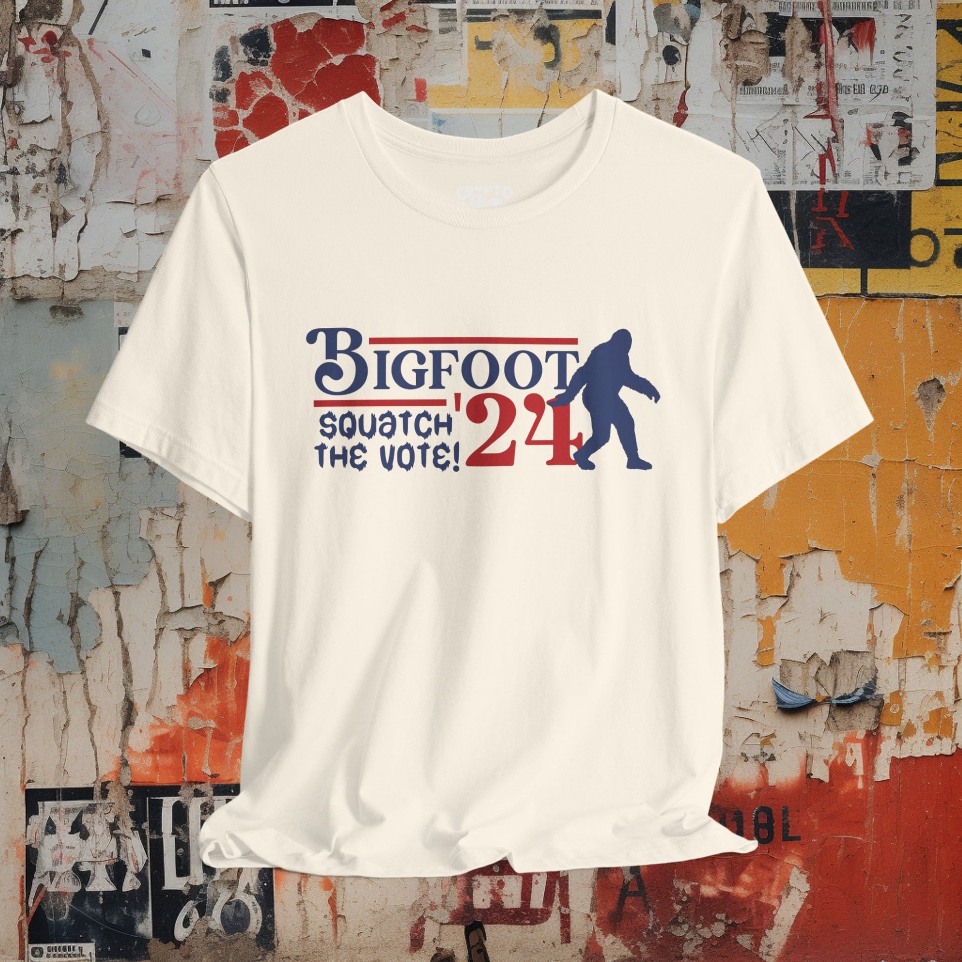 T - Shirt - BIGFOOT FOR PRESIDENT '24 Squatch The Vote | Bella + Canvas Unisex T - shirt from Crypto Zoo Tees