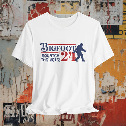 T - Shirt - BIGFOOT FOR PRESIDENT '24 Squatch The Vote | Bella + Canvas Unisex T - shirt from Crypto Zoo Tees