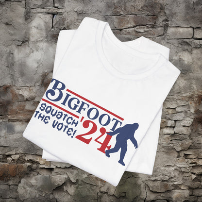 T - Shirt - BIGFOOT FOR PRESIDENT '24 Squatch The Vote | Bella + Canvas Unisex T - shirt from Crypto Zoo Tees