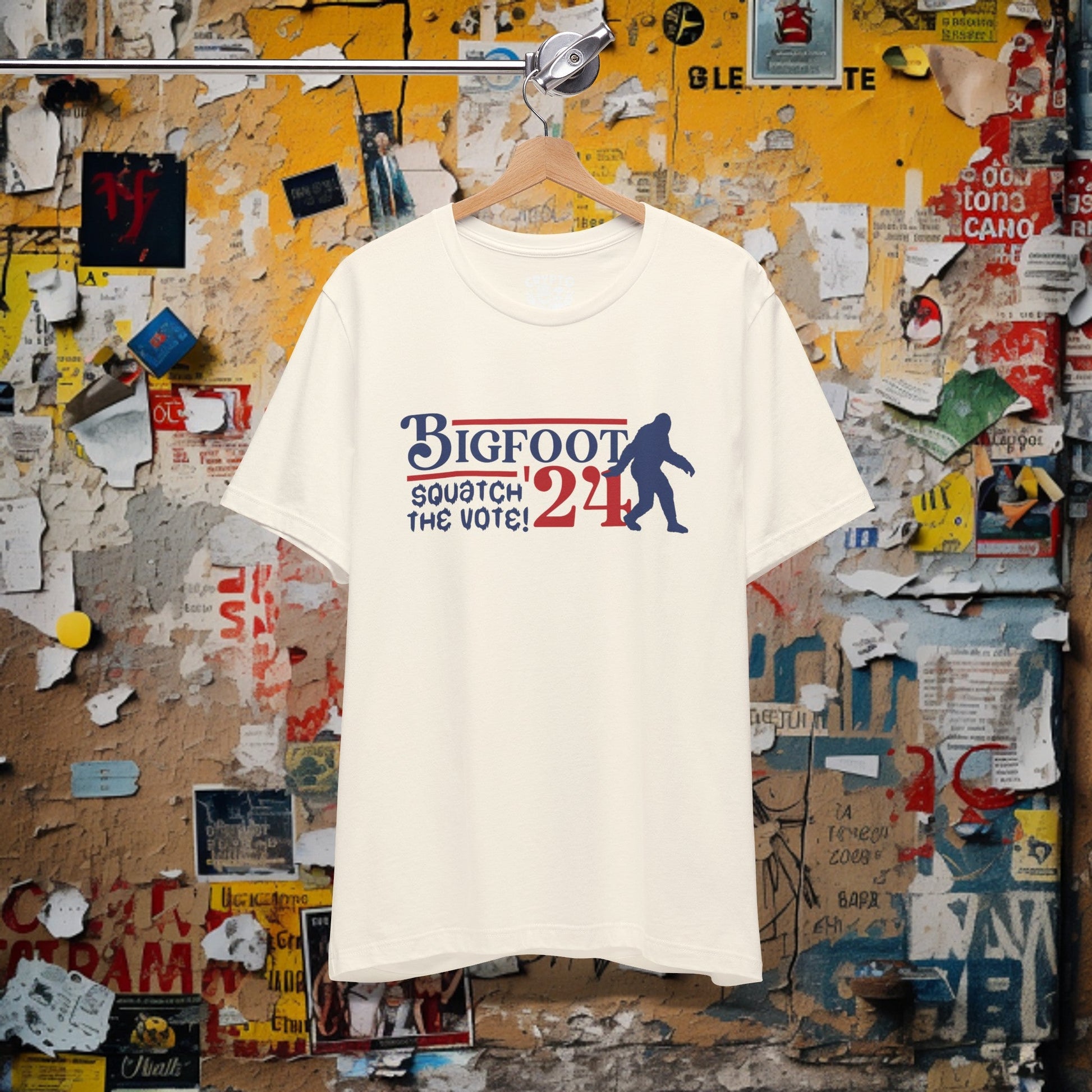 T - Shirt - BIGFOOT FOR PRESIDENT '24 Squatch The Vote | Bella + Canvas Unisex T - shirt from Crypto Zoo Tees