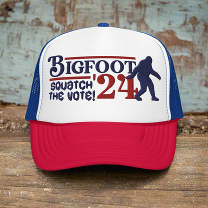  - BIGFOOT FOR PRESIDENT '24 Squatch The Vote - Foam trucker hat from Crypto Zoo Tees