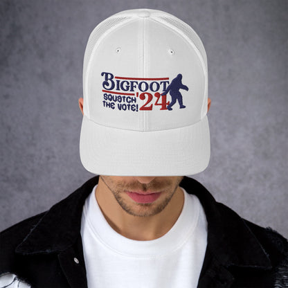  - BIGFOOT FOR PRESIDENT '24 Squatch The Vote - Trucker Cap from Crypto Zoo Tees