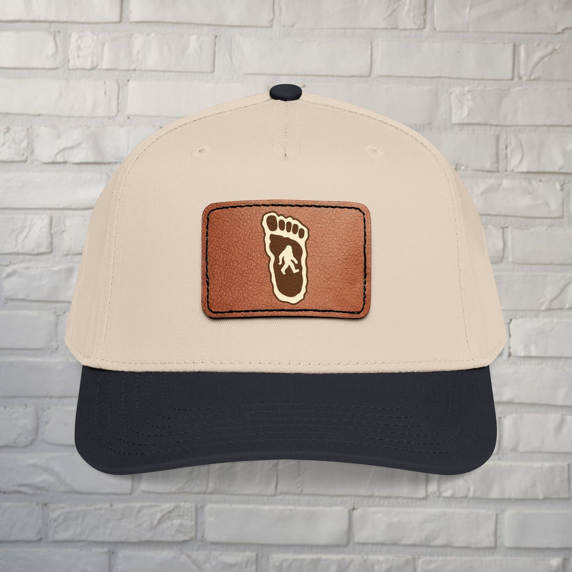 Hats - Bigfoot Hat | Embroidered Leather Patch Cap | Bigfoot, Cryptids from Crypto Zoo Tees