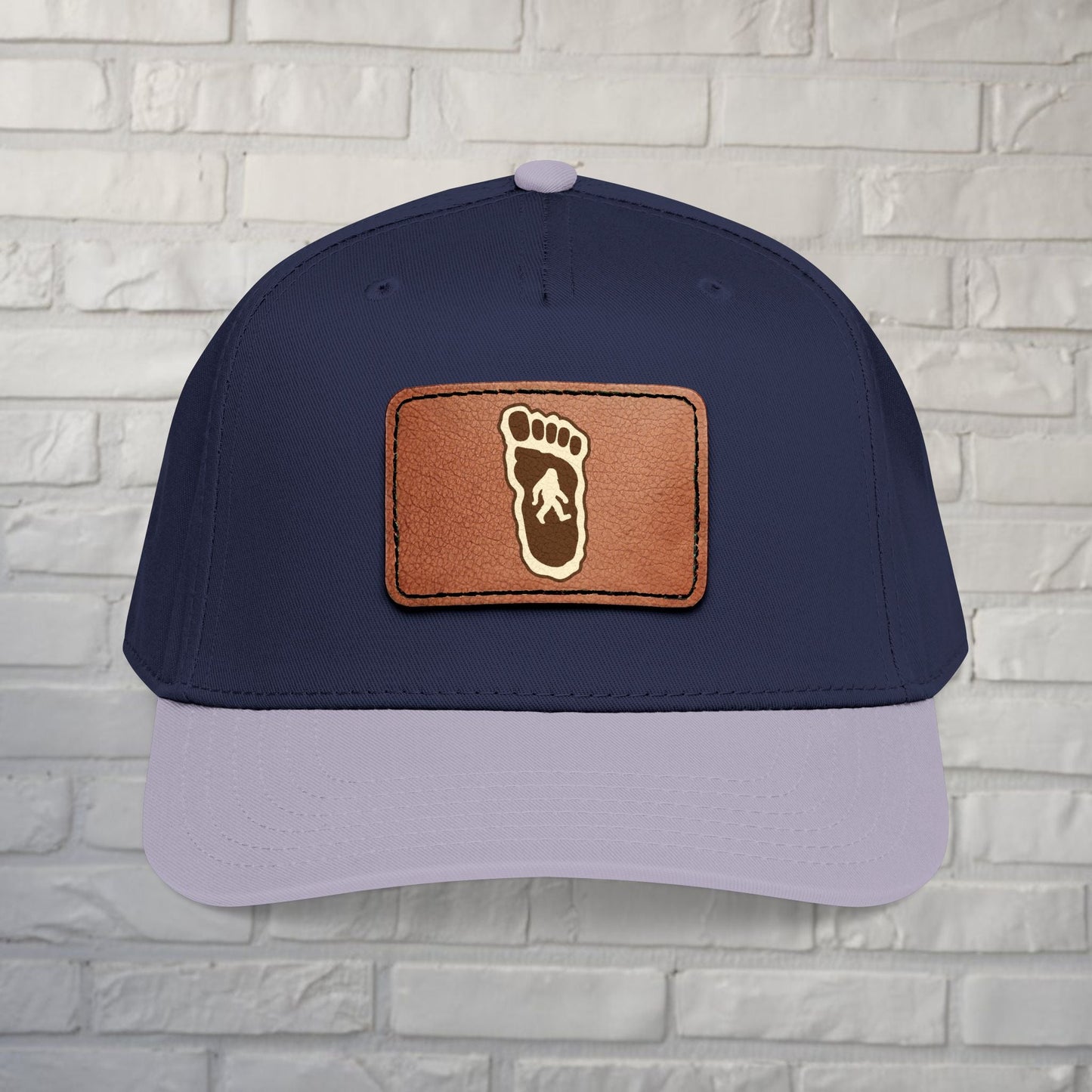 Hats - Bigfoot Hat | Embroidered Leather Patch Cap | Bigfoot, Cryptids from Crypto Zoo Tees