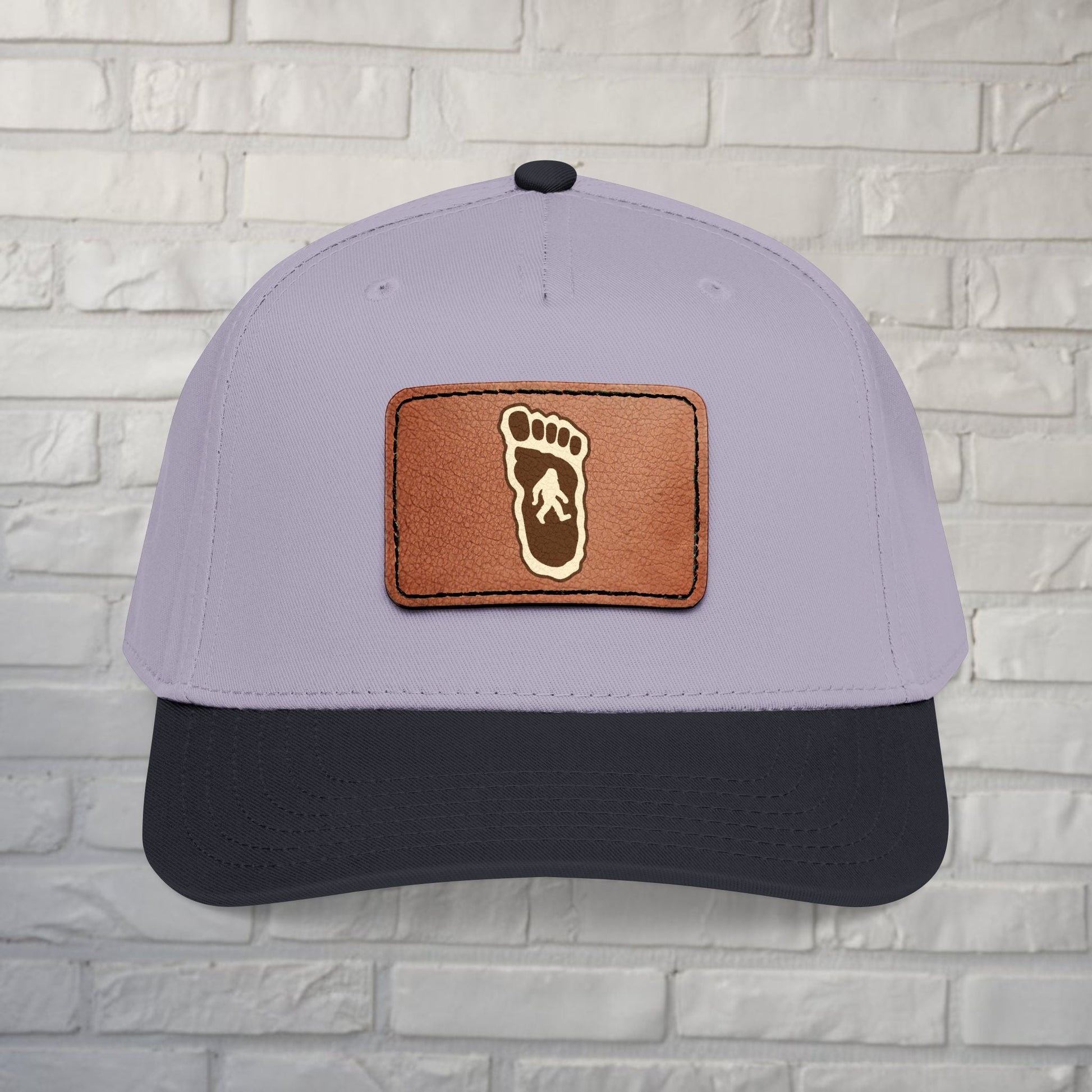Hats - Bigfoot Hat | Embroidered Leather Patch Cap | Bigfoot, Cryptids from Crypto Zoo Tees