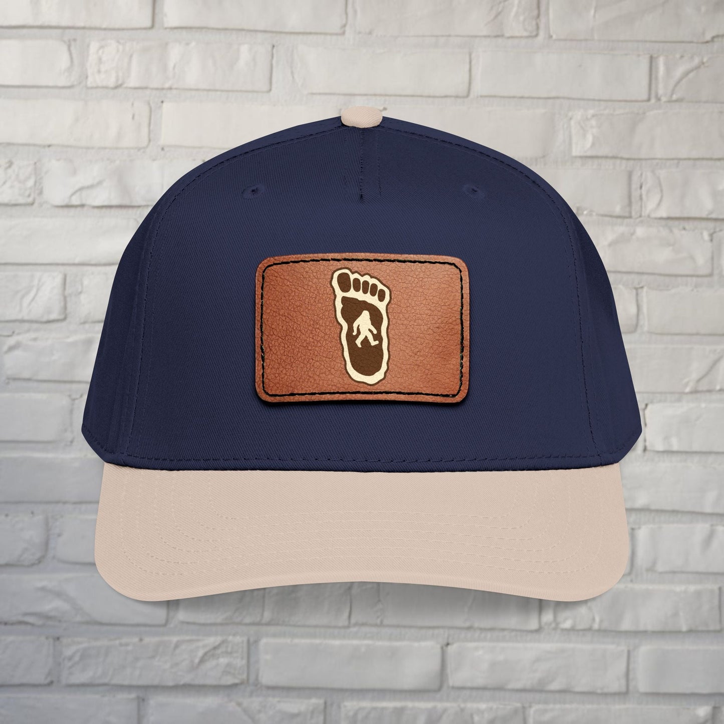 Hats - Bigfoot Hat | Embroidered Leather Patch Cap | Bigfoot, Cryptids from Crypto Zoo Tees
