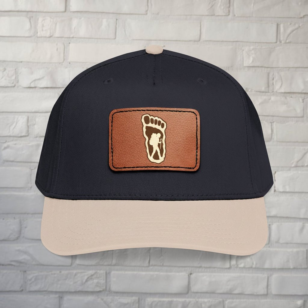 Hats - Bigfoot Hat | Embroidered Leather Patch Cap | Bigfoot, Cryptids from Crypto Zoo Tees