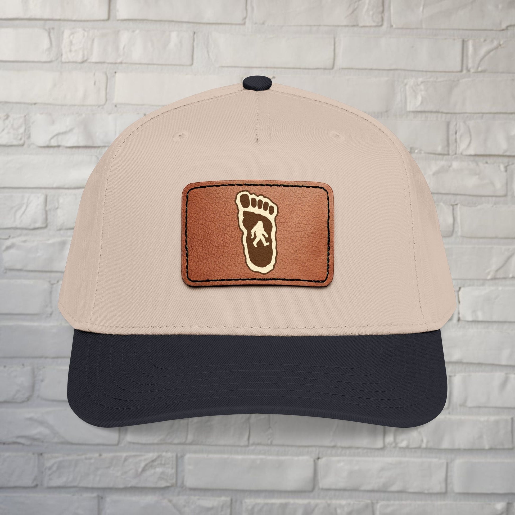 Hats - Bigfoot Hat | Embroidered Leather Patch Cap | Bigfoot, Cryptids from Crypto Zoo Tees