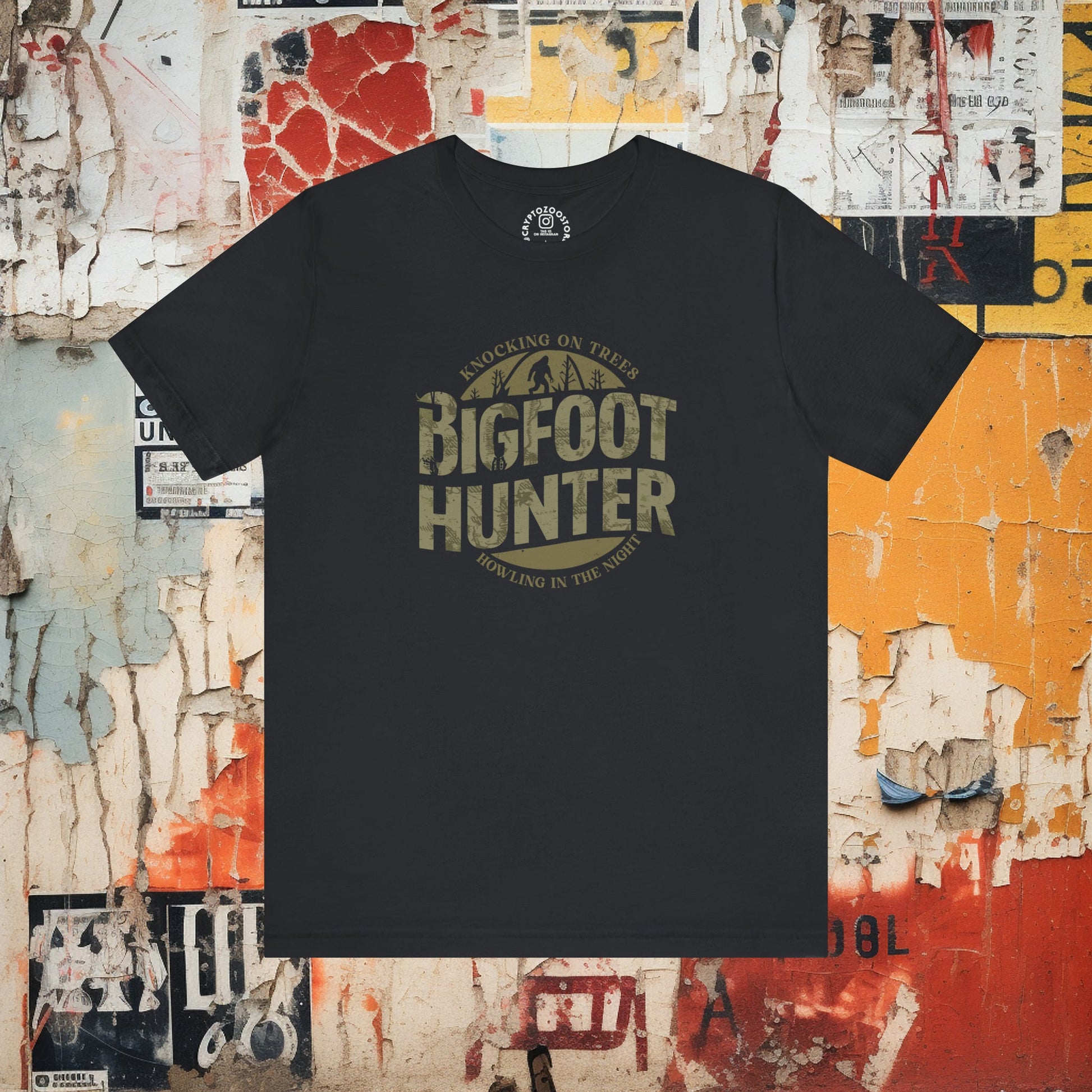 T-Shirt - Bigfoot Hunter - Sasquatch Cryptozoology Shirt - Cryptid Tee - Soft Cotton T-shirt from Crypto Zoo Tees