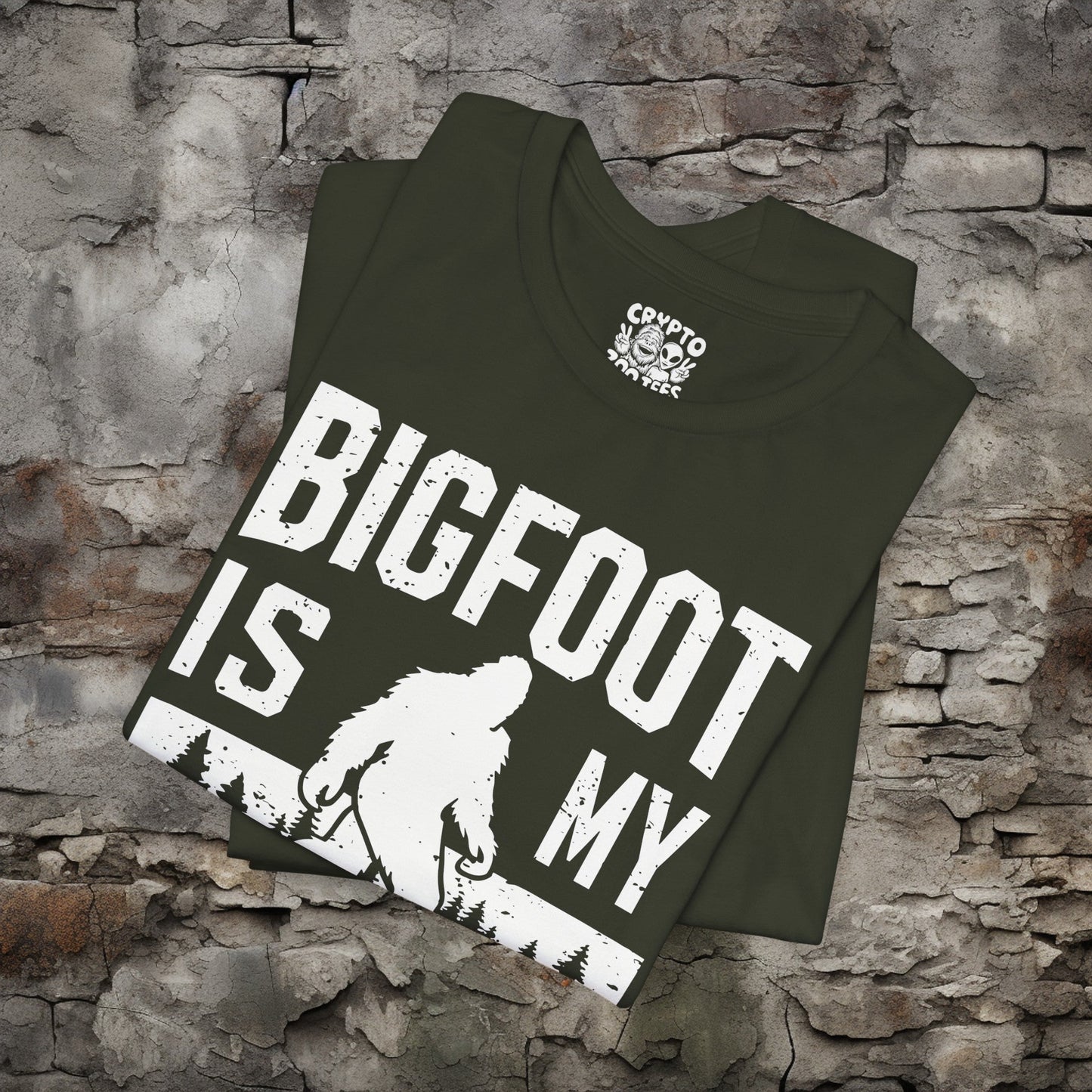 T-Shirt - Bigfoot is my Homie Funny Sasquatch T-shirt | Bella + Canvas Unisex T-shirt from Crypto Zoo Tees