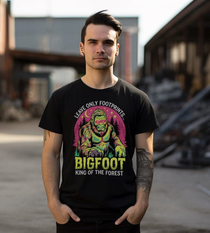 T-Shirt - Bigfoot King of the Forest | Outdoor Adventure | Bella + Canvas Unisex T-shirt from Crypto Zoo Tees