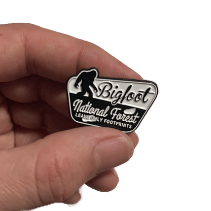  - Bigfoot National Forest Enamel Pinback Button | Pinback Button | Bigfoot, Cryptids from Crypto Zoo Tees