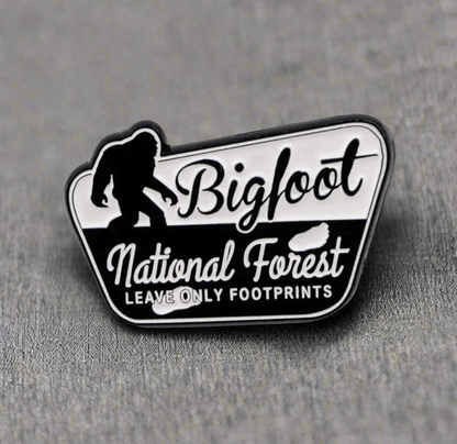  - Bigfoot National Forest Enamel Pinback Button | Pinback Button | Bigfoot, Cryptids from Crypto Zoo Tees