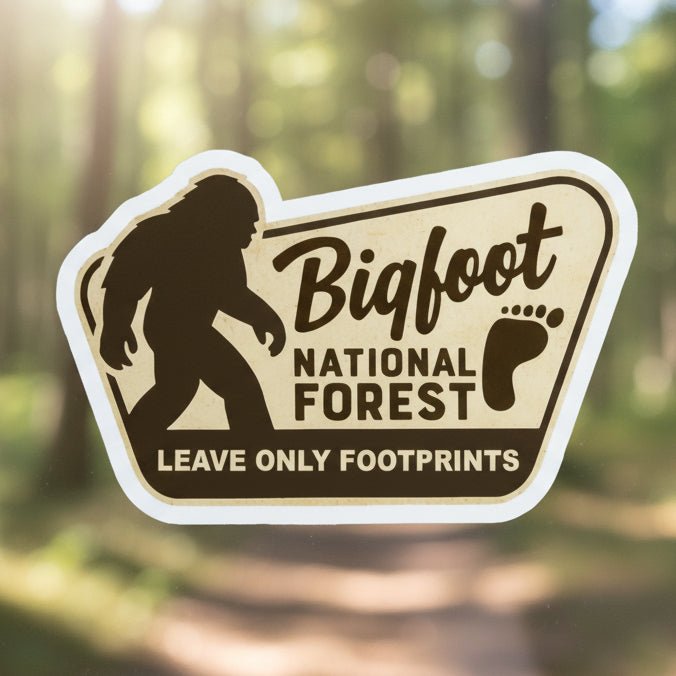Paper products - Bigfoot National Forest Sticker | Cryptids, Hiking | Sticker, Laptop Decal from Crypto Zoo Tees