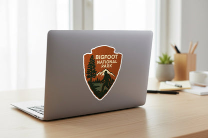 Paper products - Bigfoot Park Sticker | Cryptids, Hiking | Laptop Decal, Car Vinyl from Crypto Zoo Tees