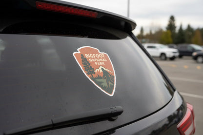 Paper products - Bigfoot Park Sticker | Cryptids, Hiking | Laptop Decal, Car Vinyl from Crypto Zoo Tees