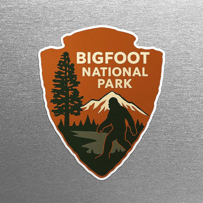 Paper products - Bigfoot Park Sticker | Cryptids, Hiking | Laptop Decal, Car Vinyl from Crypto Zoo Tees