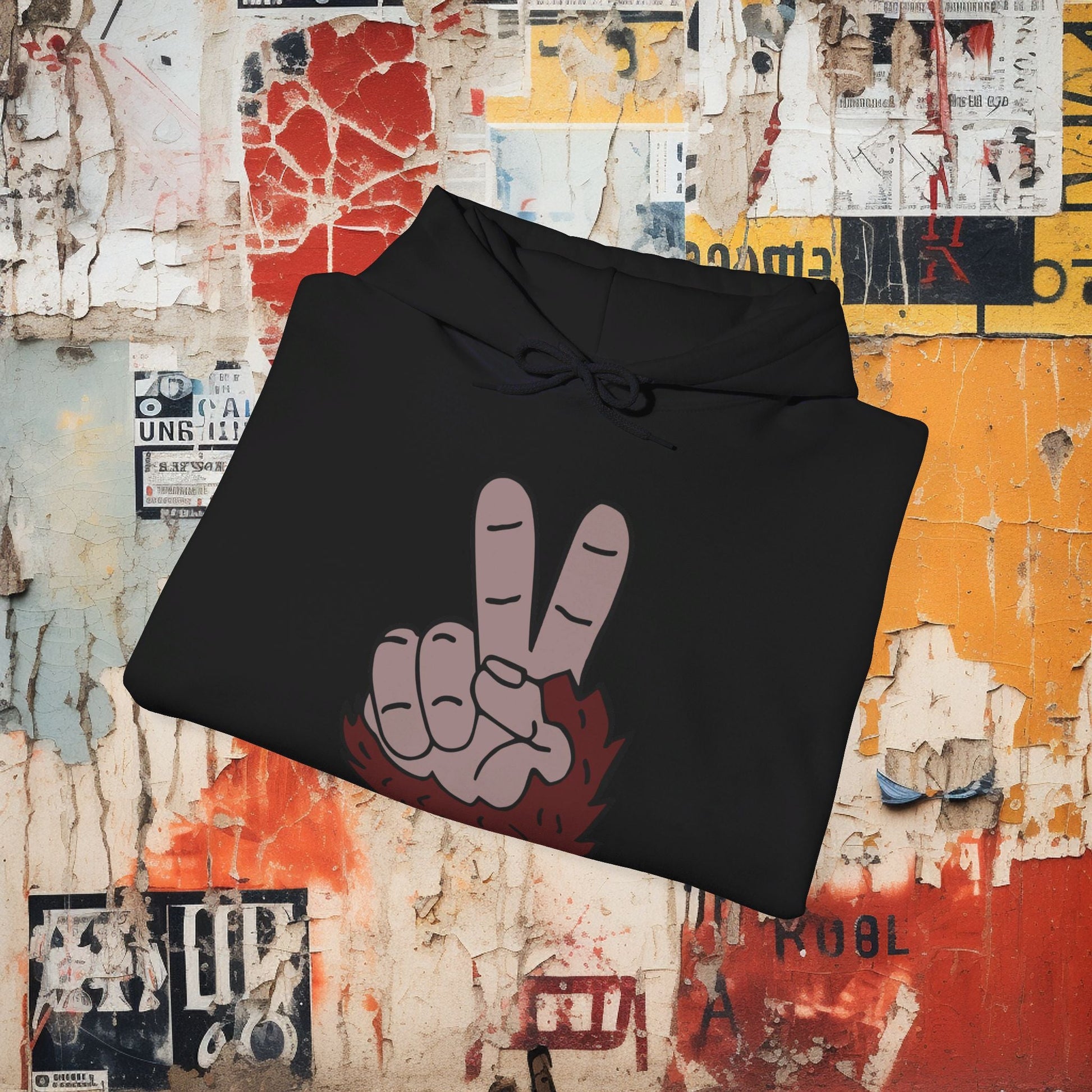 Hoodie - Bigfoot Peace Hand | Hoodie | Hooded Sweatshirt from Crypto Zoo Tees