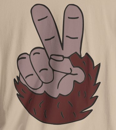 T-Shirt - Bigfoot Peace Sign Hand Funny Tee | Bella + Canvas Unisex T-shirt from Crypto Zoo Tees