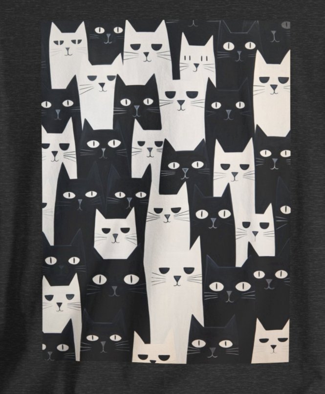 T - Shirt - Black and White Cat Pattern | Animal | Bella + Canvas Unisex T - shirt from Crypto Zoo Tees