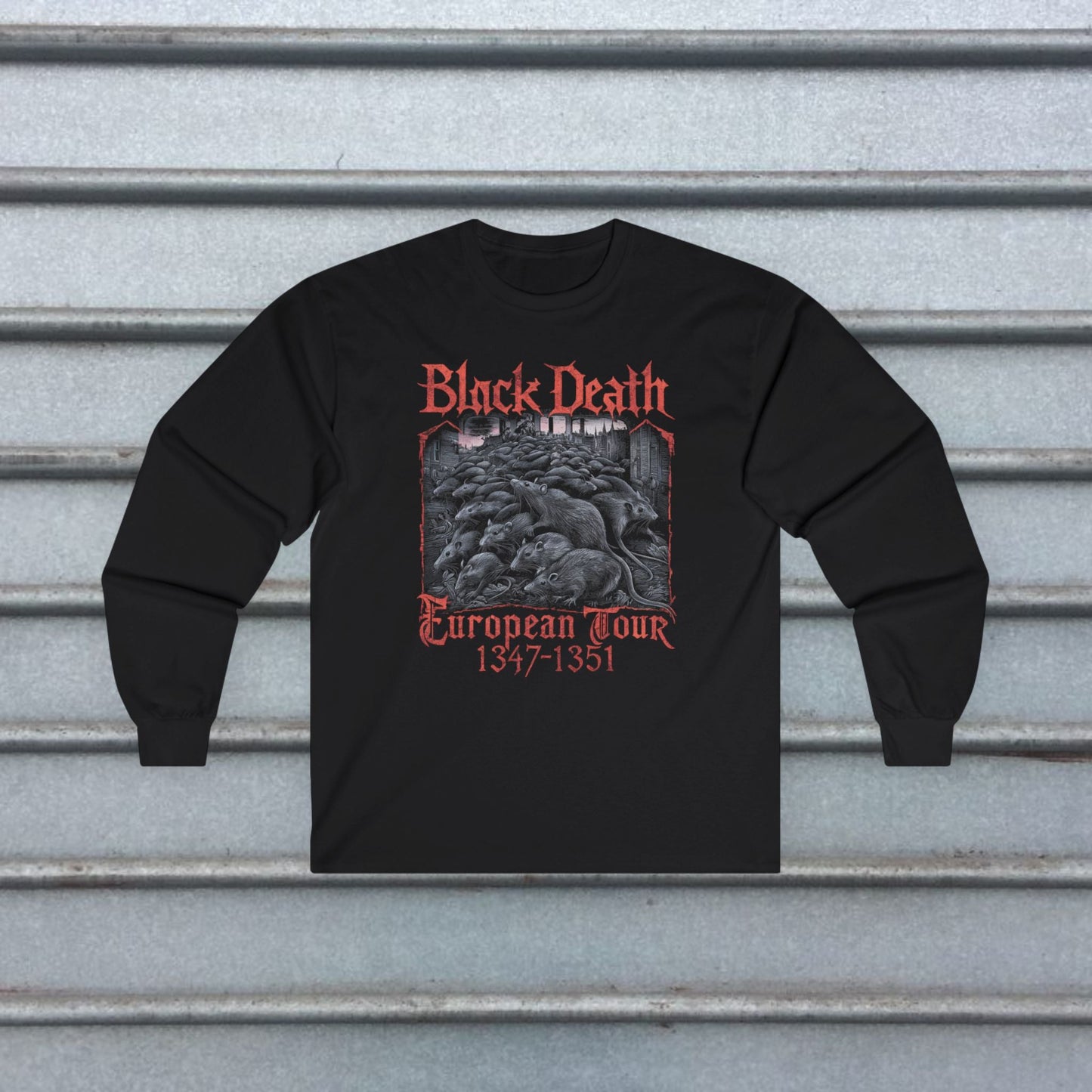 T-Shirt - Black Death Tour Shirt | Funny, Metal | Unisex Shirt, Ladies Tee, Tank Top, Long Sleeve, Sweatshirt, Hoodie from Crypto Zoo Tees