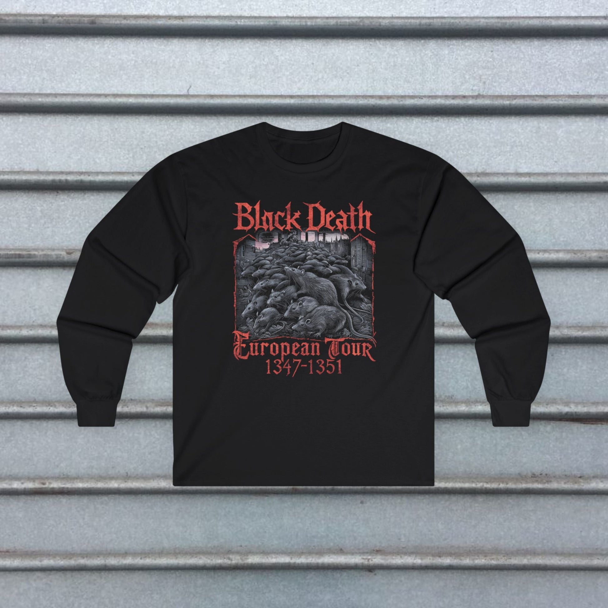 T-Shirt - Black Death Tour Shirt | Funny, Metal | Unisex Shirt, Ladies Tee, Tank Top, Long Sleeve, Sweatshirt, Hoodie from Crypto Zoo Tees