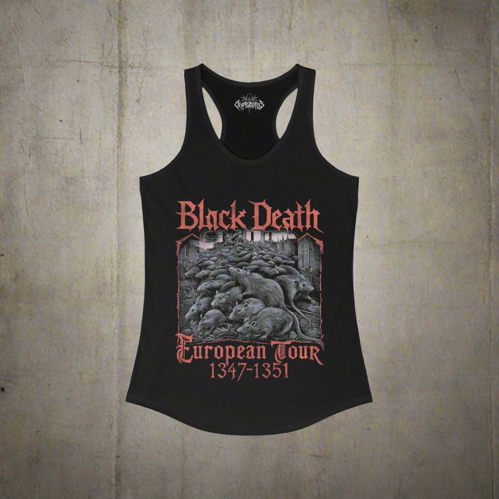 T-Shirt - Black Death Tour Shirt | Funny, Metal | Unisex Shirt, Ladies Tee, Tank Top, Long Sleeve, Sweatshirt, Hoodie from Crypto Zoo Tees