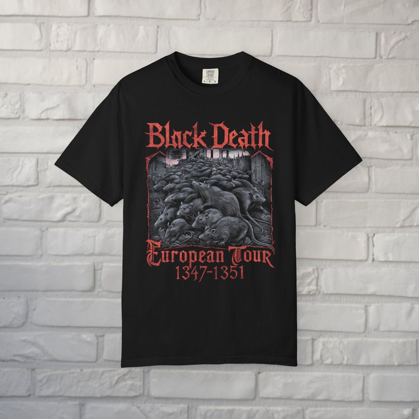 T-Shirt - Black Death Tour Shirt | Funny, Metal | Unisex Shirt, Ladies Tee, Tank Top, Long Sleeve, Sweatshirt, Hoodie from Crypto Zoo Tees
