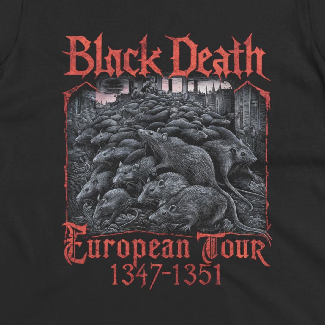 T-Shirt - Black Death Tour Shirt | Funny, Metal | Unisex Shirt, Ladies Tee, Tank Top, Long Sleeve, Sweatshirt, Hoodie from Crypto Zoo Tees