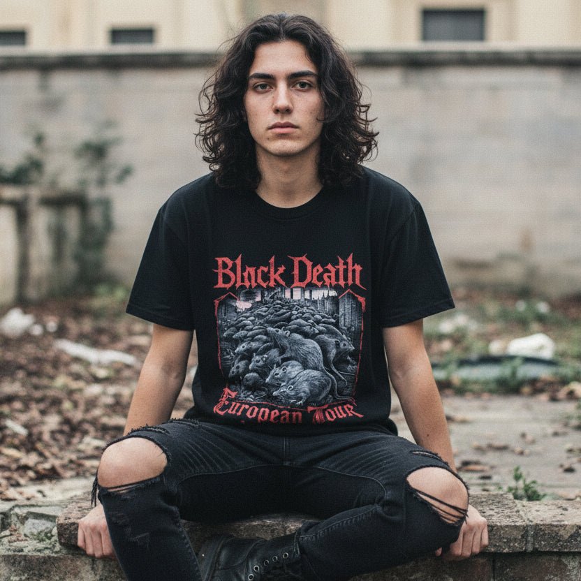 T-Shirt - Black Death Tour Shirt | Unisex Heavy Cotton - Gildan 5000 | Funny, Metal from Crypto Zoo Tees
