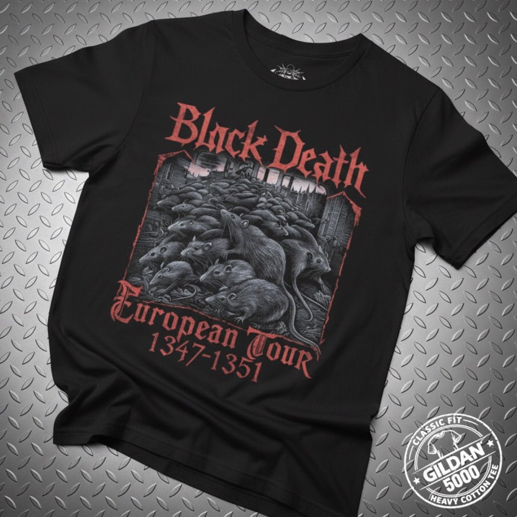 T-Shirt - Black Death Tour Shirt | Unisex Heavy Cotton - Gildan 5000 | Funny, Metal from Crypto Zoo Tees