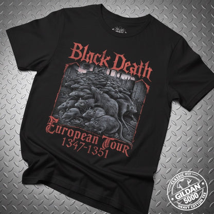 T-Shirt - Black Death Tour Shirt | Unisex Heavy Cotton - Gildan 5000 | Funny, Metal from Crypto Zoo Tees