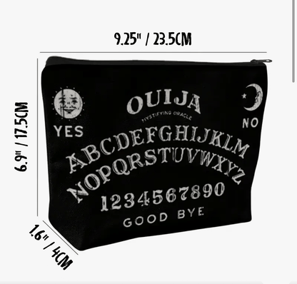  - Black Ouija Zipper Cosmetic Bag | Gift | Ghosts & Paranormal | Gothic from Crypto Zoo Tees