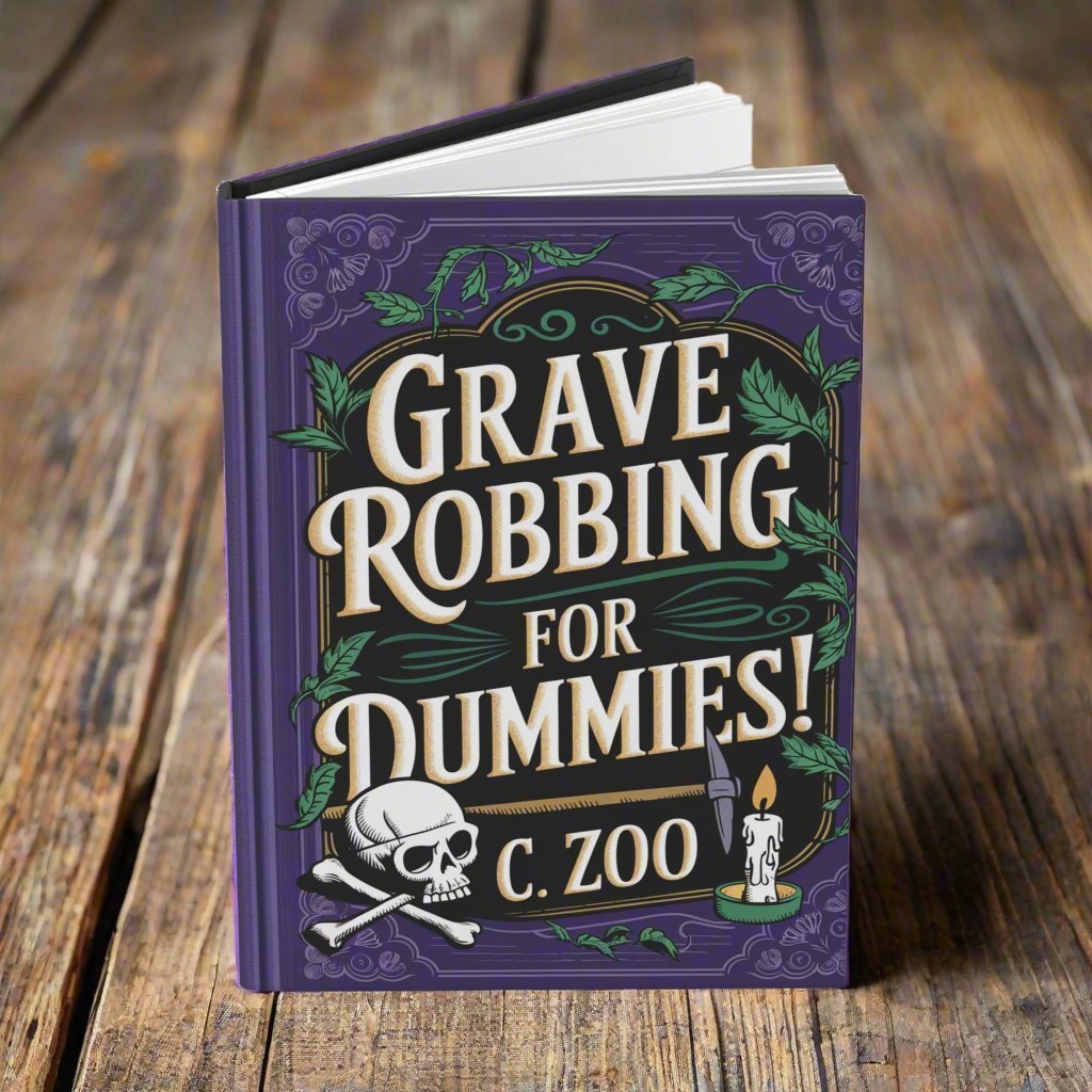 Paper products - Blank Lined Journal - Grave Robbing For Dummies - Funny Matte Hardcover Notebook from Crypto Zoo Tees