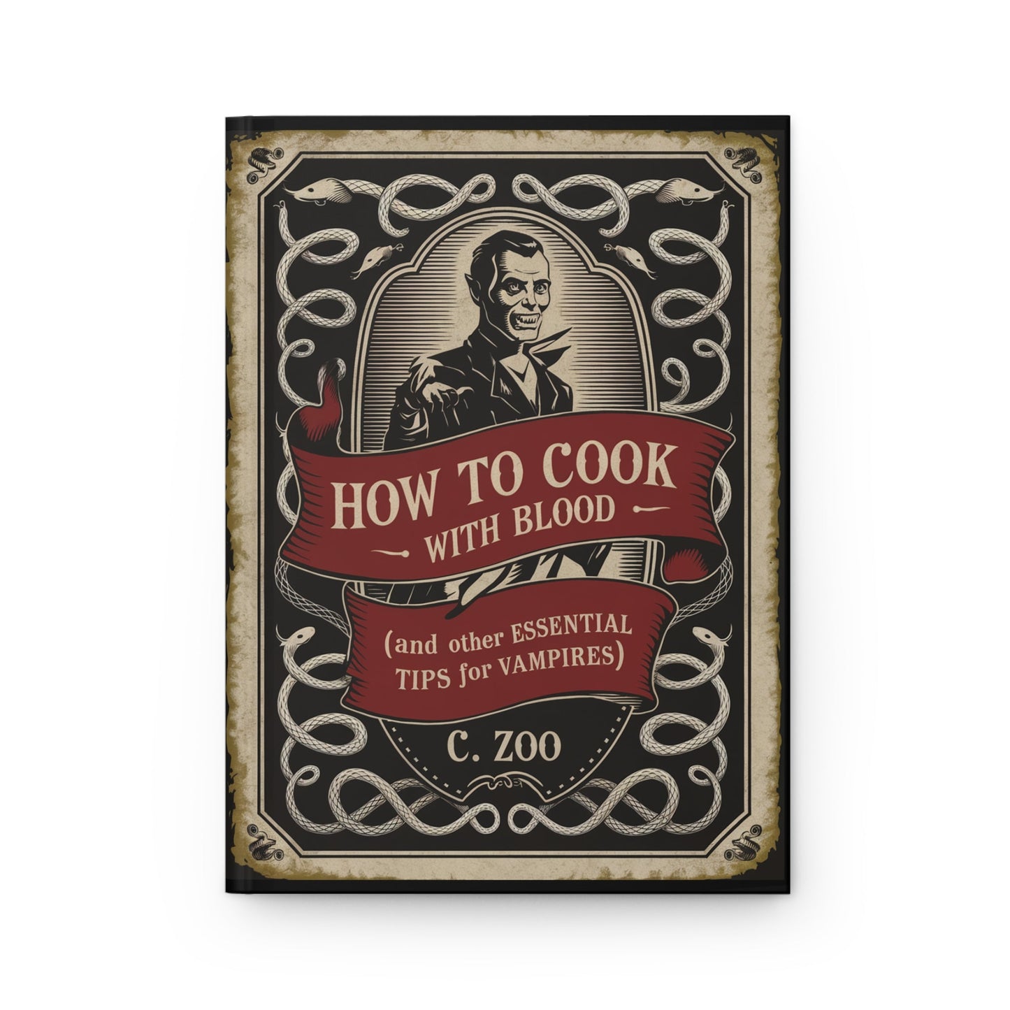 Paper products - Blank Lined Journal - How to Cook with Blood and Other Vampire Skills from Crypto Zoo Tees