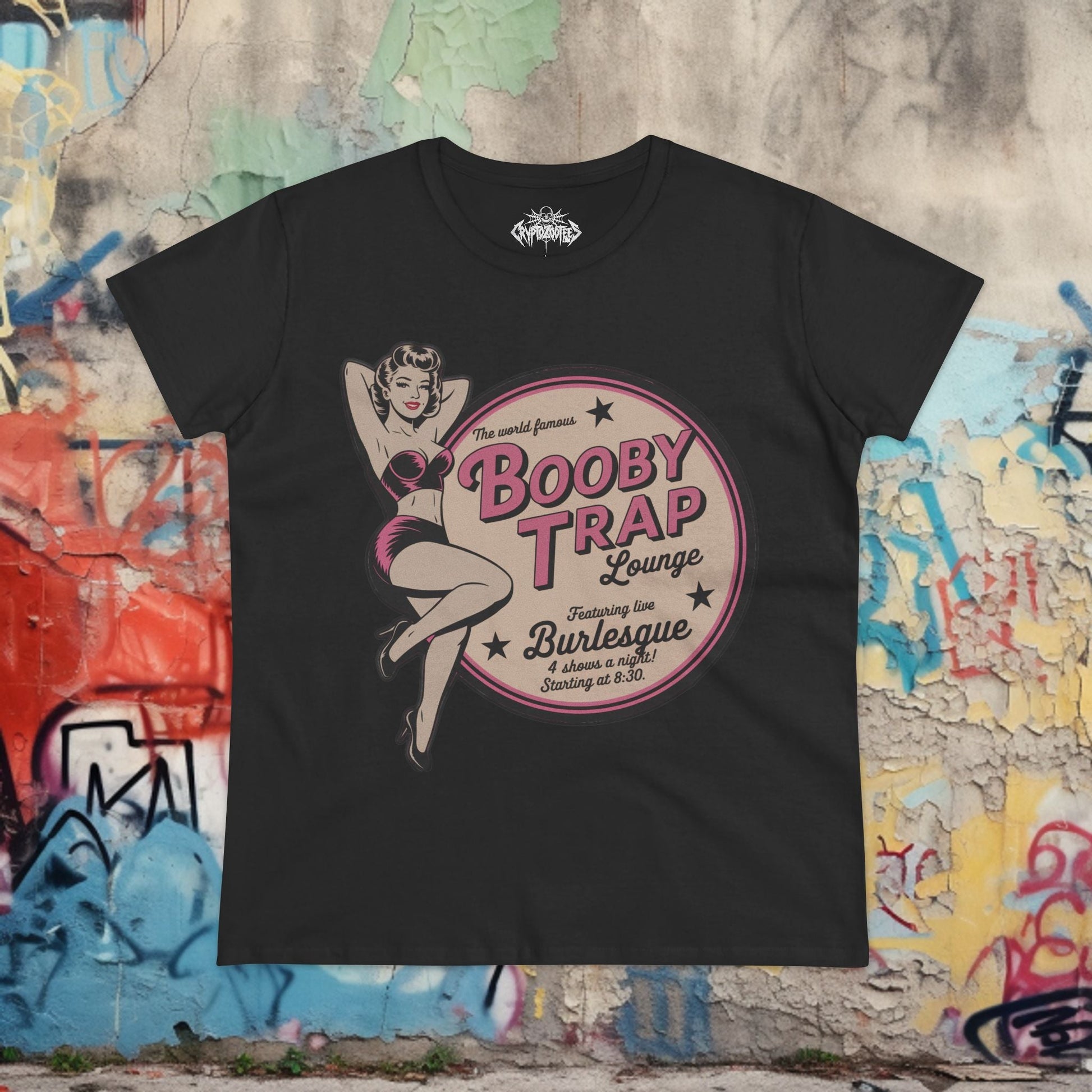 T-Shirt - Booby Trap | Retro & Vintage, Burlesque | Crewneck Sweatshirt from Crypto Zoo Tees