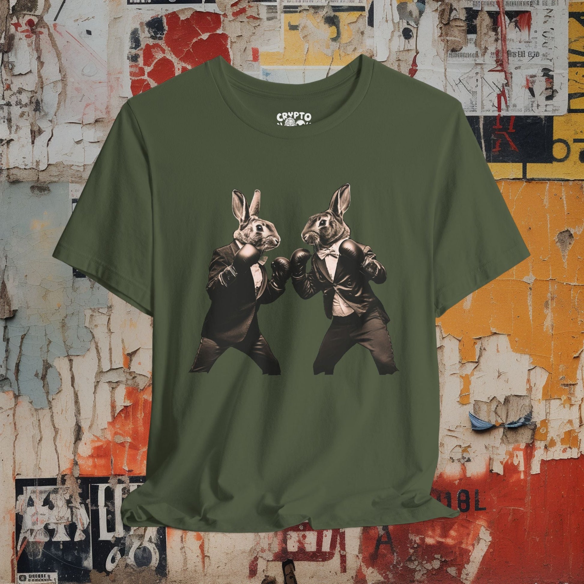 T-Shirt - Boxing Bunnies Tee | Unisex T-shirt | Funny, Animals | Cute, Quirky from Crypto Zoo Tees