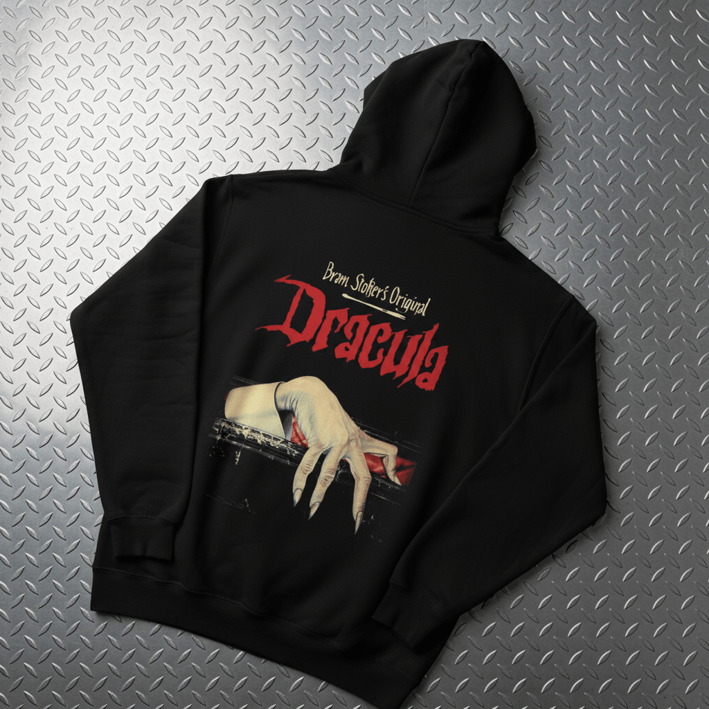 T-Shirt - Bram Stokers Dracula 2 Sided Hoodie | Horror, Books | Unisex Pullover Hoodie - Gildan from Crypto Zoo Tees