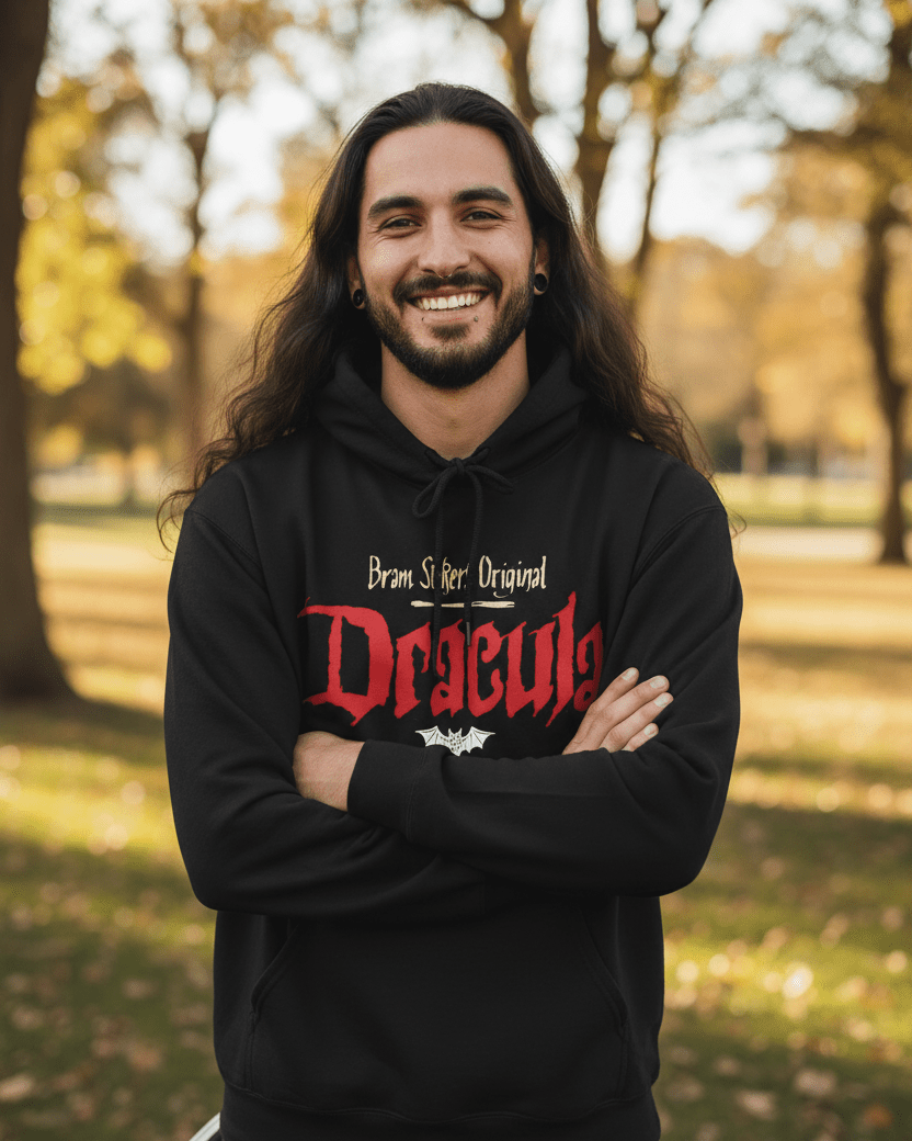 T-Shirt - Bram Stokers Dracula 2 Sided Hoodie | Horror, Books | Unisex Pullover Hoodie - Gildan from Crypto Zoo Tees