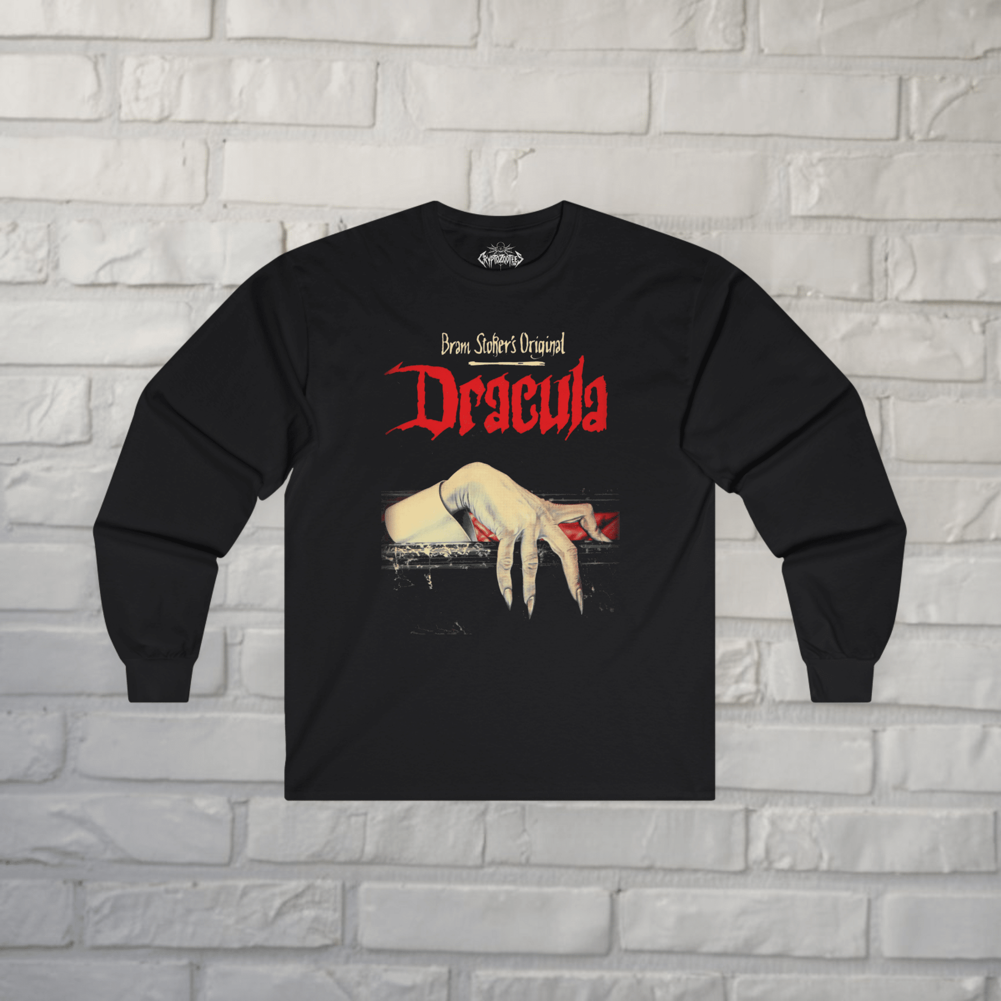 T-Shirt - Bram Stokers Dracula Long Sleeve | Horror, Books | Unisex Long Sleeve Tee - Guldan 2400 from Crypto Zoo Tees