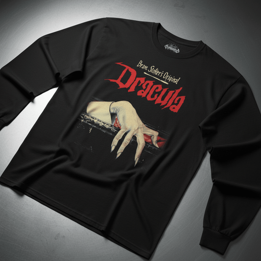 T-Shirt - Bram Stokers Dracula Long Sleeve | Horror, Books | Unisex Long Sleeve Tee - Guldan 2400 from Crypto Zoo Tees