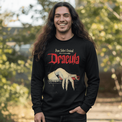 T-Shirt - Bram Stokers Dracula Long Sleeve | Horror, Books | Unisex Long Sleeve Tee - Guldan 2400 from Crypto Zoo Tees