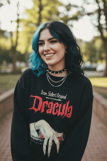 T-Shirt - Bram Stokers Dracula Sweatshirt | Horror, Books | Unisex Crewneck Sweatshirt - Gildan 18000 from Crypto Zoo Tees