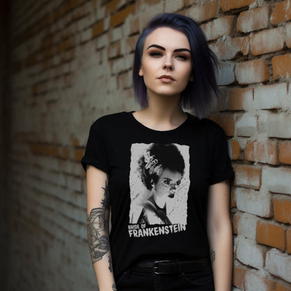 T-Shirt - Bride of Frankenstein Ladies Tee | Women's T-Shirt | Cotton Tee from Crypto Zoo Tees