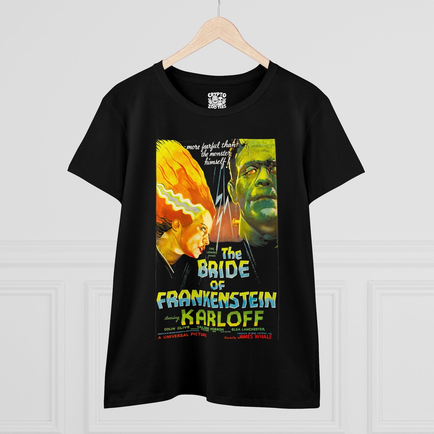 T-Shirt - Bride of Frankenstein Poster Tee | Movies and TV | Horror | Ladies Racerback Tank Top from Crypto Zoo Tees