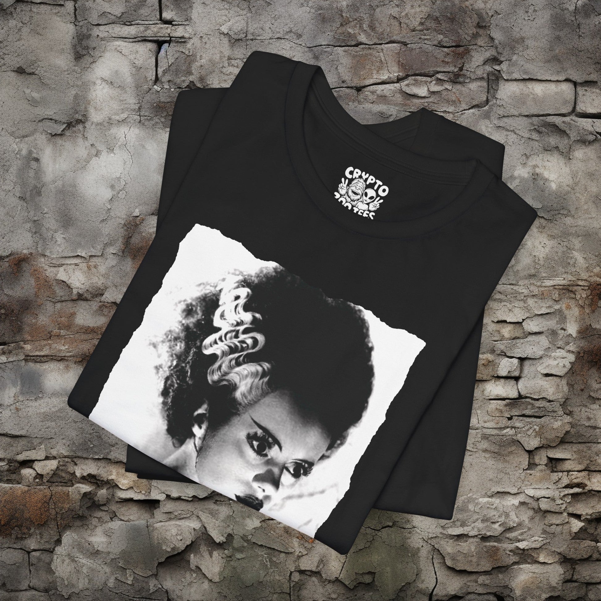 T-Shirt - Bride Of Frankenstein Shirt | Bella + Canvas Unisex T-shirt from Crypto Zoo Tees