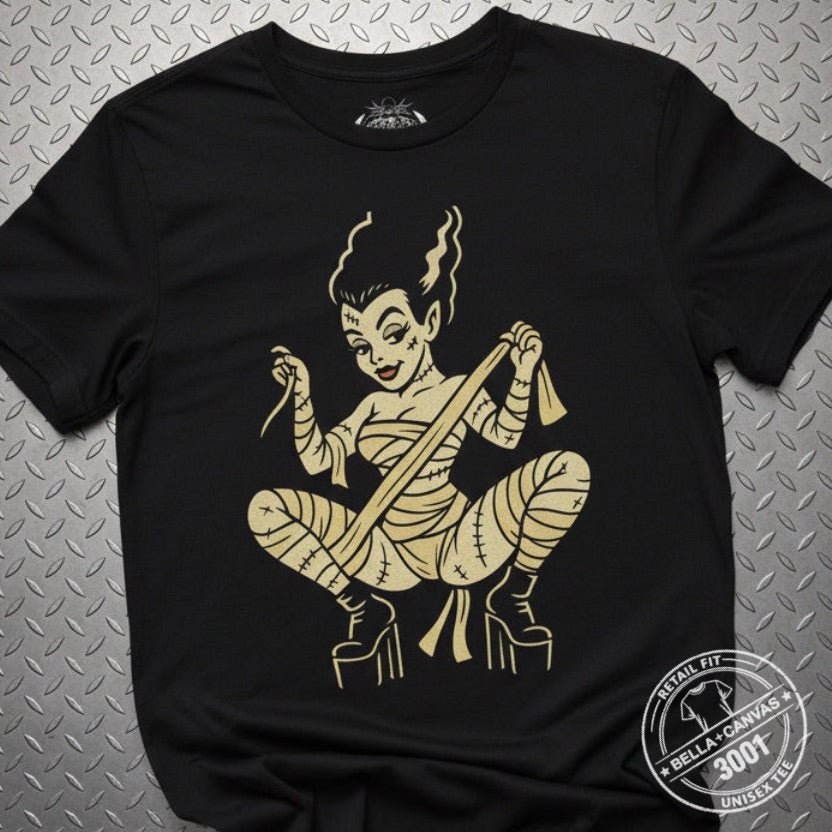 T-Shirt - Bride of Frankenstein | Unisex T-shirt (Bella+Canvas 3001) | Halloween, Horror | Rockabilly, Punk from Crypto Zoo Tees