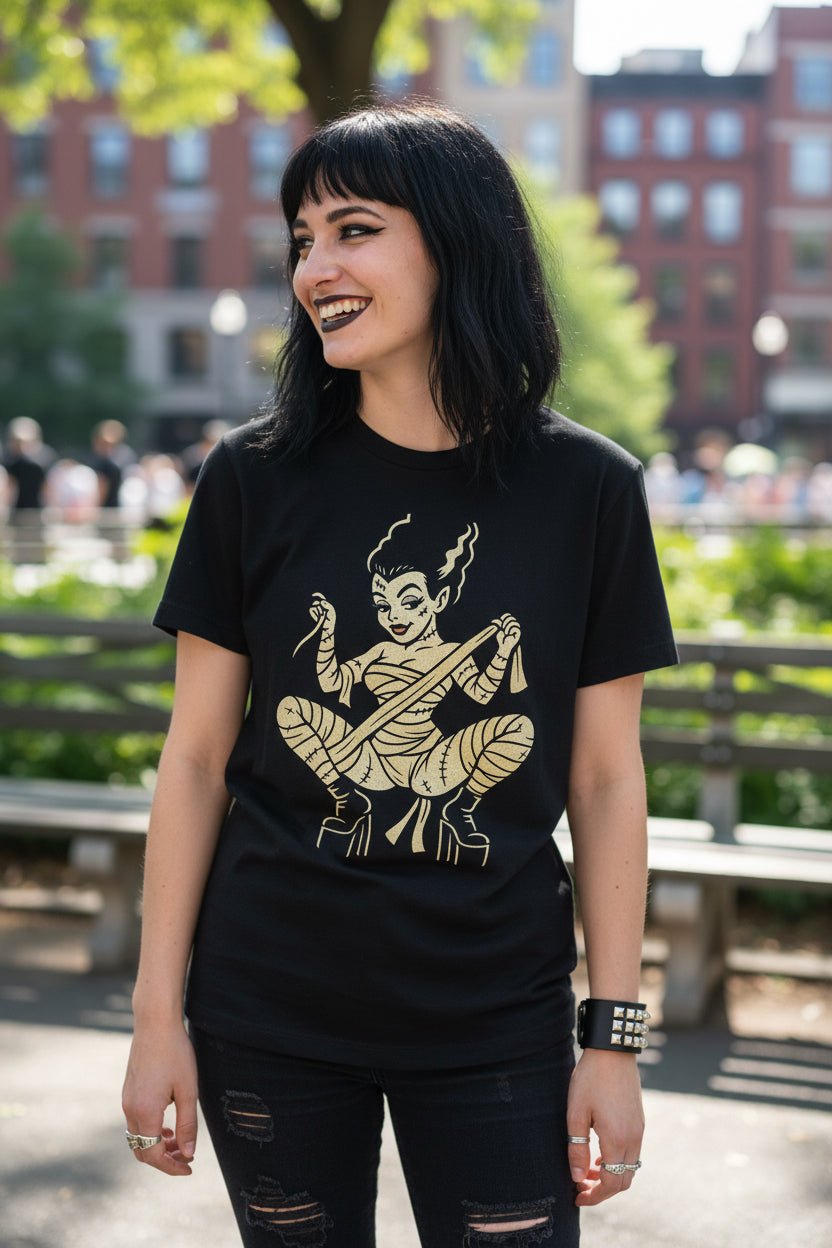 T-Shirt - Bride of Frankenstein | Unisex T-shirt (Bella+Canvas 3001) | Halloween, Horror | Rockabilly, Punk from Crypto Zoo Tees