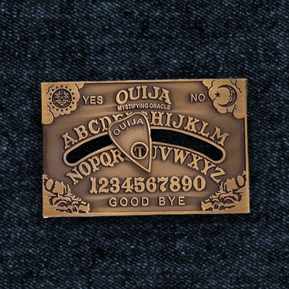 Pinback - Bronze Ouija Pinback Button | Pinback Button | Ghosts & Paranormal | Goth/Gothic from Crypto Zoo Tees