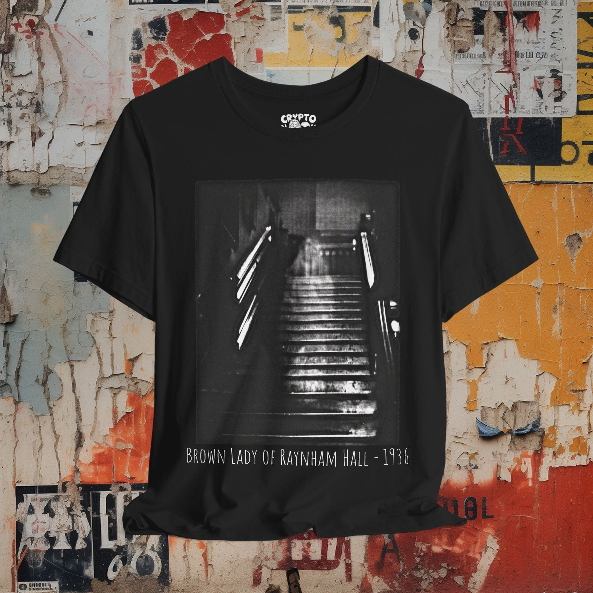 T-Shirt - Brown Lady of Raynham Hall 1936 | Bella + Canvas Unisex T-shirt from Crypto Zoo Tees